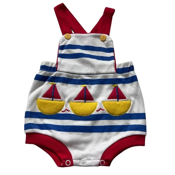 Vintage Other - Vintage Color Track Sailboat Jump Suit 3 to 6 Months